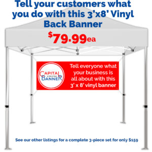 Custom 3' x 8' Vinyl Tent Back Banner