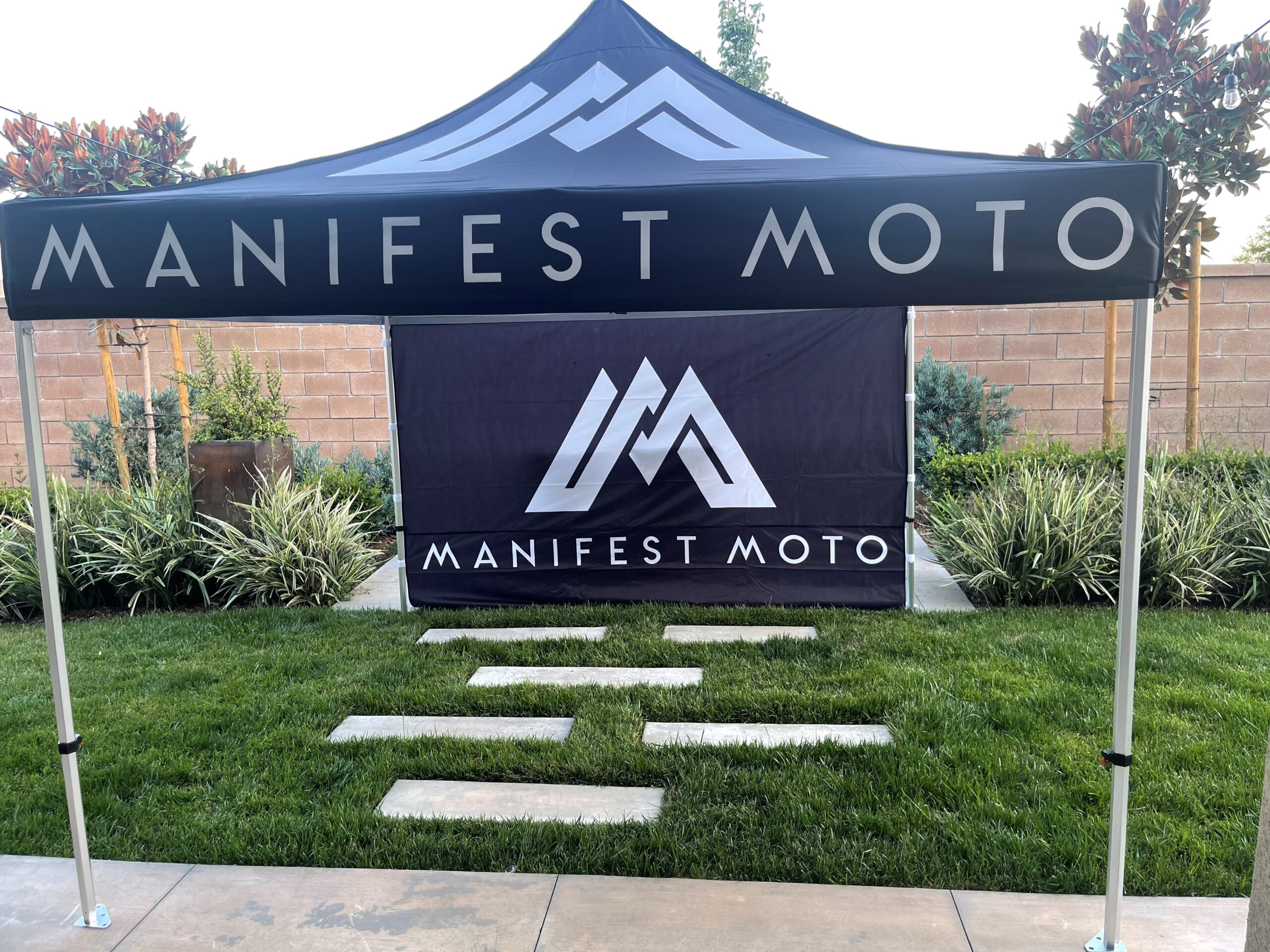 MOTORCYCLE ACCESSORIES TENT IN BACKYARD