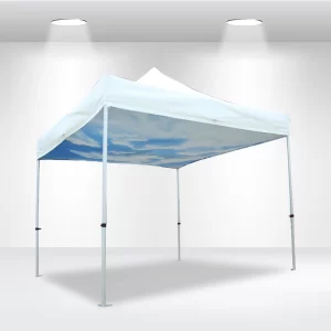 WIDE SHOT OF A TENT WITH A CUSTOM CEILING