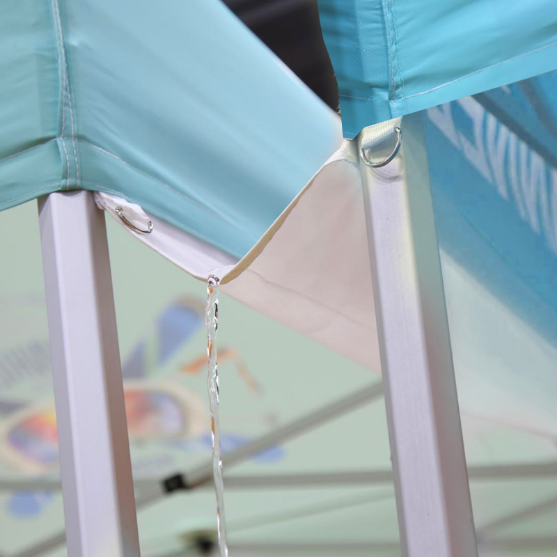 IMAGE SHOWING RAIN GUTTER BETWEEN 2 TENTS