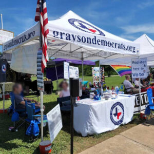 RED WHITE AND BLUE POLITICAL TENT