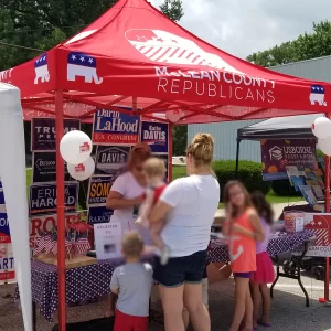 RED TENT AT VOTER REGISTRATION EVENT